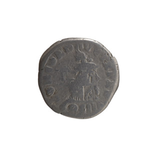 Denarius of Marcus Aurelius (121–180; Roman emperor 161–180). Obverse: head of Marcus Aurelius