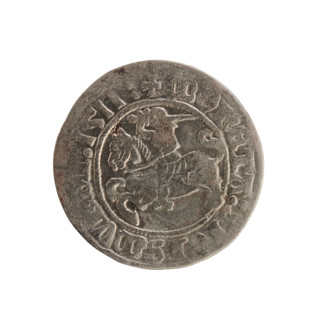 Lithuanian half-grosz, Sigismund I the Old (King of Poland; 1506–1548). Silver coin (half-grosz),