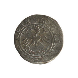 Lithuanian half-grosz, Sigismund I the Old (king of Poland; 1506–1548). Polish coin of the