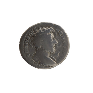 Denarius, Marcus Aurelius (121–180; Roman emperor 161–180), issuer; obverse: bust of Marcus