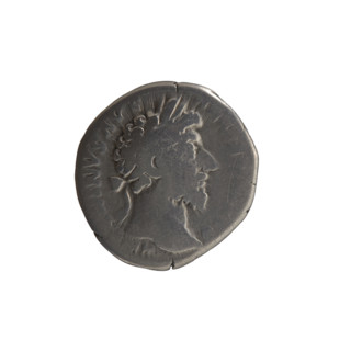 Denarius, Marcus Aurelius (121–180; Roman emperor 161–180), issuer; obverse: head of Marcus