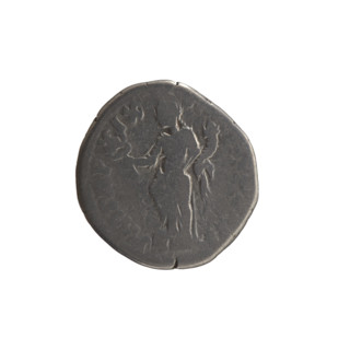 Denarius, Marcus Aurelius (121–180; Roman emperor 161–180), c. 164–165. Obverse: head of Marcus