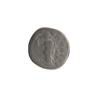 Denarius of Marcus Aurelius (121–180; Roman emperor 161–180). Obverse: Head of Marcus Aurelius with