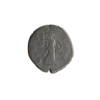 Denarius, Marcus Aurelius (121–180; Roman emperor 161–180), 169–170. Obverse: Head of Marcus