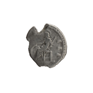 Denarius (with a hole), Marcus Aurelius (121–180; Roman emperor 161–180), issuer; Head of Marcus