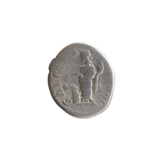 Denarius, Marcus Aurelius (121–180; Roman emperor 161–180), issued 169–170. Obverse: head of Marcus
