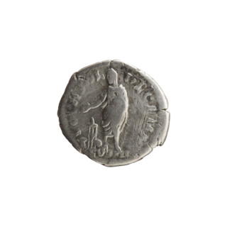 Denarius of Marcus Aurelius (121–180; Roman emperor 161–180). Obverse: Head of Marcus Aurelius with