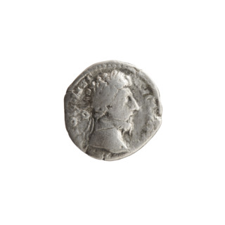 Denarius, Marcus Aurelius (121–180; Roman emperor 161–180), issuer. Obverse: Head of Marcus