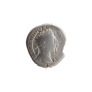Denarius, Marcus Aurelius (121–180; Roman emperor 161–180), 170–171. Obverse: Head of Marcus