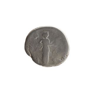 Denarius of Marcus Aurelius (121–180; Roman emperor 161–180). Obverse: Head of Marcus Aurelius with
