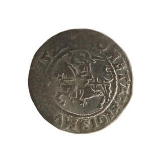 Lithuanian half-grosz, Sigismund I the Old (King of Poland; 1506–1548). Silver coin (half-grosz),