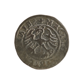 Lithuanian half-grosz, Sigismund I the Old (King of Poland; 1506–1548). Polish coin (Jagiellon