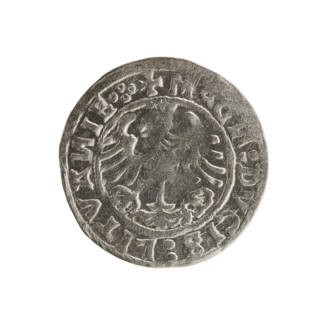 Lithuanian half-grosz (1520), Sigismund I the Old (King of Poland, 1506–1548). Silver coin from the