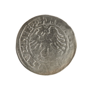 Lithuanian half-grosz, Sigismund I the Old (king of Poland; 1506–1548). Silver coin (half-grosz),