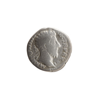 Denarius, Marcus Aurelius (121–180; Roman emperor 161–180) — obverse: head of Marcus Aurelius with