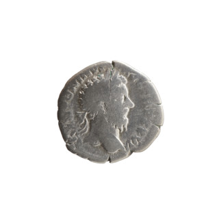 Denarius, Marcus Aurelius (121–180; Roman emperor 161–180), struck 172–173. Obverse: Head of Marcus