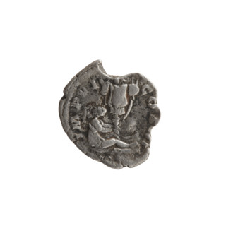 Denarius of Marcus Aurelius (121–180; Roman emperor 161–180), obverse: head of Marcus Aurelius with