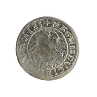 Lithuanian half-grosz, Sigismund I the Old (king of Poland; 1506–1548). Polish coin of the