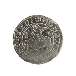 Lithuanian half-grosz of Sigismund I the Old (king of Poland, 1506–1548). Obverse: Pogon