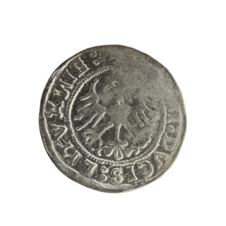 Lithuanian half-grosz, Sigismund I the Old (king of Poland, 1506–1548); Polish coin (c. 1520).