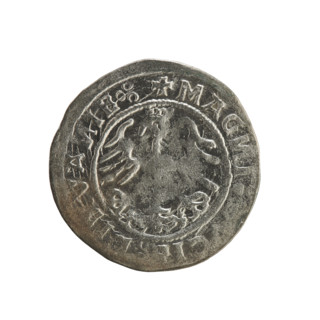 Lithuanian half-grosz, Sigismund I the Old (king of Poland; 1506–1548). Silver coin (half-grosz),