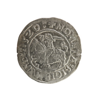 Lithuanian half-grosz, Sigismund I the Old (king of Poland; reign 1506–1548). Silver coin