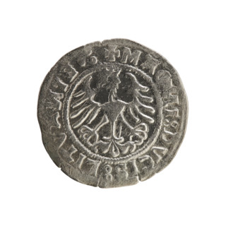 Lithuanian half-grosz, Sigismund I the Old (king of Poland; 1506–1548). Silver coin (half-grosz),