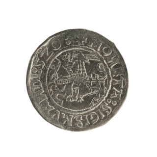 Lithuanian half-grosz (1520), Sigismund I the Old (King of Poland, 1506–1548). Obverse: Pogon