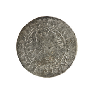 Lithuanian half-grosz, Sigismund I the Old (king of Poland; 1506–1548). Obverse: Pogon (Lithuanian