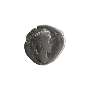 Denarius of Marcus Aurelius (reigned 161–180). Obverse: head of Marcus Aurelius with laurel wreath