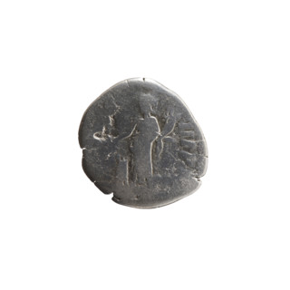 Denarius of Marcus Aurelius (121–180; Roman emperor 161–180). Obverse: head of Marcus Aurelius with