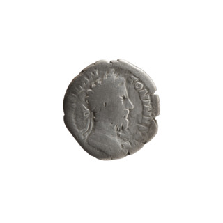 Denarius, Marcus Aurelius (121–180; Roman emperor 161–180), 177–178. Obverse: Head of Marcus