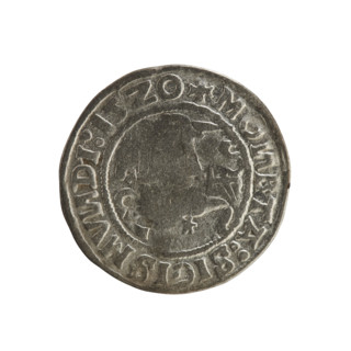 Lithuanian half-grosz, Sigismund I the Old (king of Poland, 1506–1548). Silver coin (half-grosz),