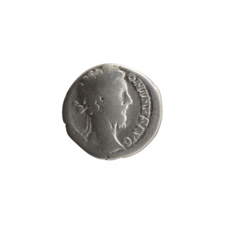 Denarius, Marcus Aurelius (121–180; Roman emperor 161–180), 179. Obverse: Head of Marcus Aurelius
