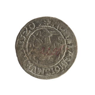 Lithuanian half-grosz, Sigismund I the Old (king of Poland; 1506–1548). R8 (rarity). Polish coin of