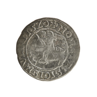 Lithuanian half-grosz (1520) of Sigismund I the Old (king of Poland, 1506–1548). Obverse: Pogon