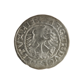 Lithuanian half-grosz (1520) of Sigismund I the Old (King of Poland, 1506–1548). Obverse: Pogon