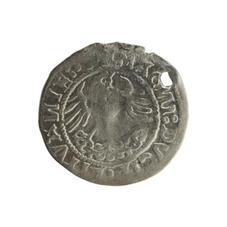 Lithuanian half-grosz, Sigismund I the Old (king of Poland; 1506–1548). R8 (rarity). Polish coin of