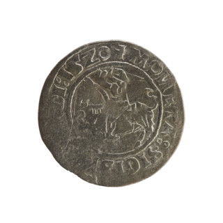 Lithuanian half-grosz, Sigismund I the Old (king of Poland; 1506–1548). Silver coin (half-grosz),