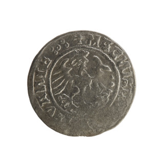Lithuanian half-grosz, Sigismund I the Old (king of Poland; 1506–1548). Silver coin (half-grosz),