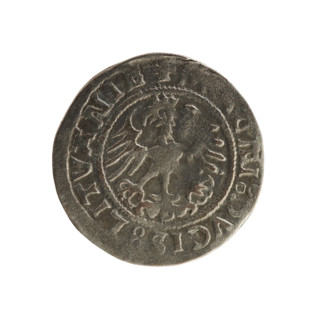 Lithuanian half-grosz, Sigismund I the Old (king of Poland; 1506–1548). Silver coin (half-grosz),