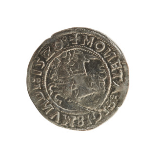Lithuanian half-grosz, Sigismund I the Old (King of Poland; 1506–1548). Silver coin (half-grosz),