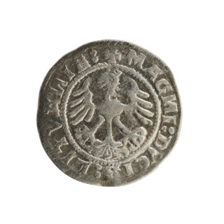 Lithuanian half-grosz, Sigismund I the Old (king of Poland; reign 1506–1548). Silver coin