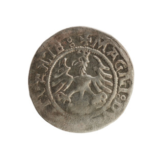 Lithuanian half-grosz, Sigismund I the Old (king of Poland; 1506–1548). Silver coin (half-grosz),