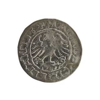 Lithuanian half-grosz, Sigismund I the Old (king of Poland; 1506–1548). Silver coin (half-grosz),