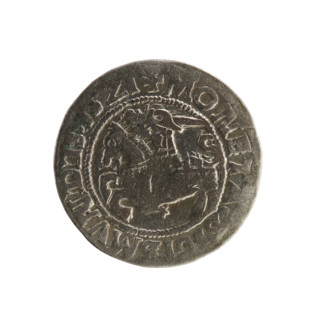 Lithuanian half-grosz, Sigismund I the Old (king of Poland; 1506–1548). Silver coin (half-grosz),