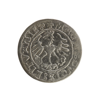Lithuanian half-grosz, Sigismund I the Old (king of Poland; 1506–1548), 1521. Obverse: Pogon