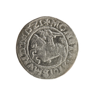 Lithuanian half-grosz, Sigismund I the Old (king of Poland; 1506–1548). Silver coin (half-grosz),