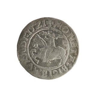 Lithuanian half-grosz, Sigismund I the Old (king of Poland; 1506–1548). Silver coin (half-grosz),