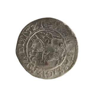 Lithuanian half-grosz, Sigismund I the Old (King of Poland, 1506–1548). Silver coin (half-grosz),